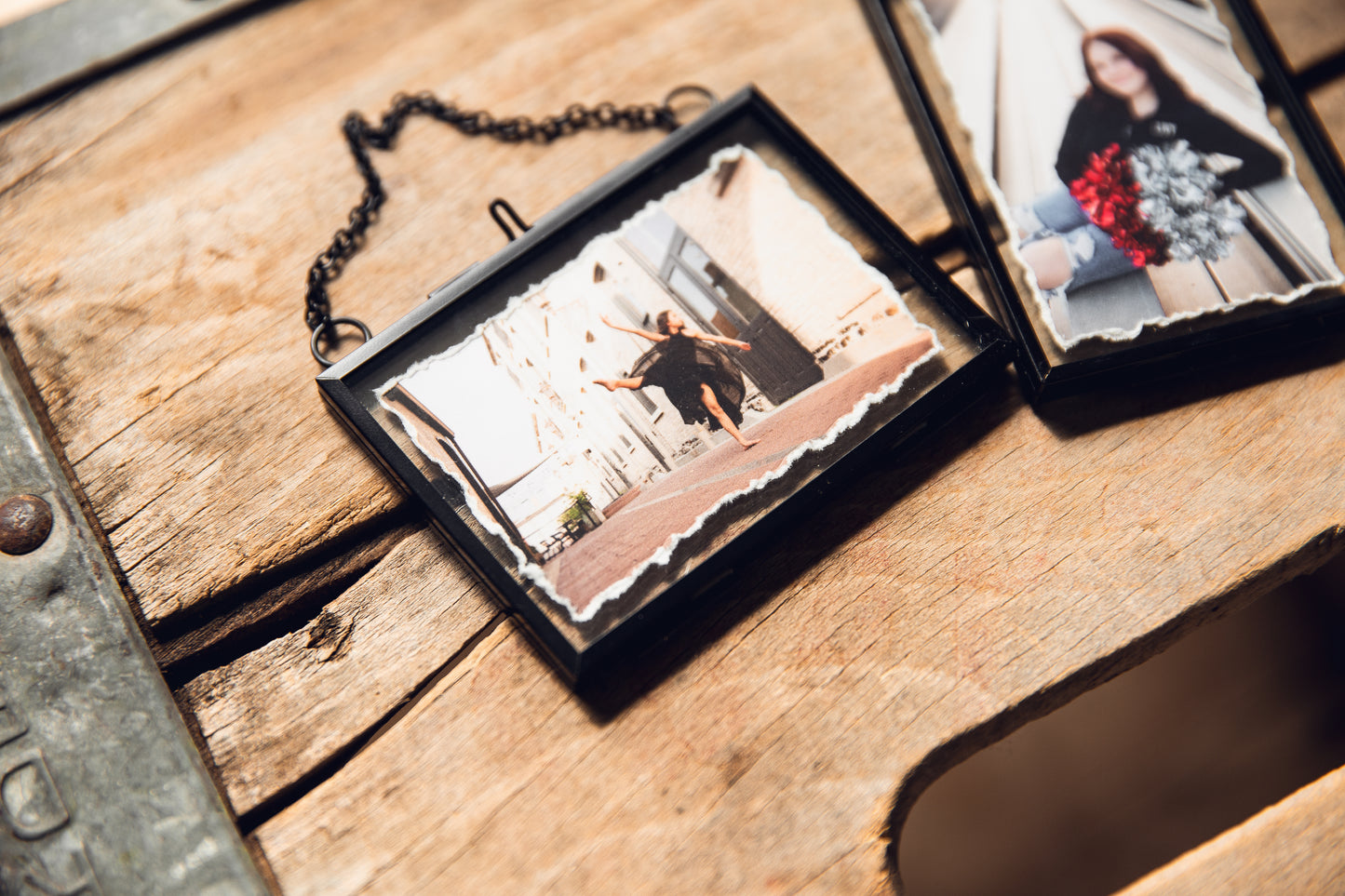 Custom Photo Hand Torn Glass Ornaments