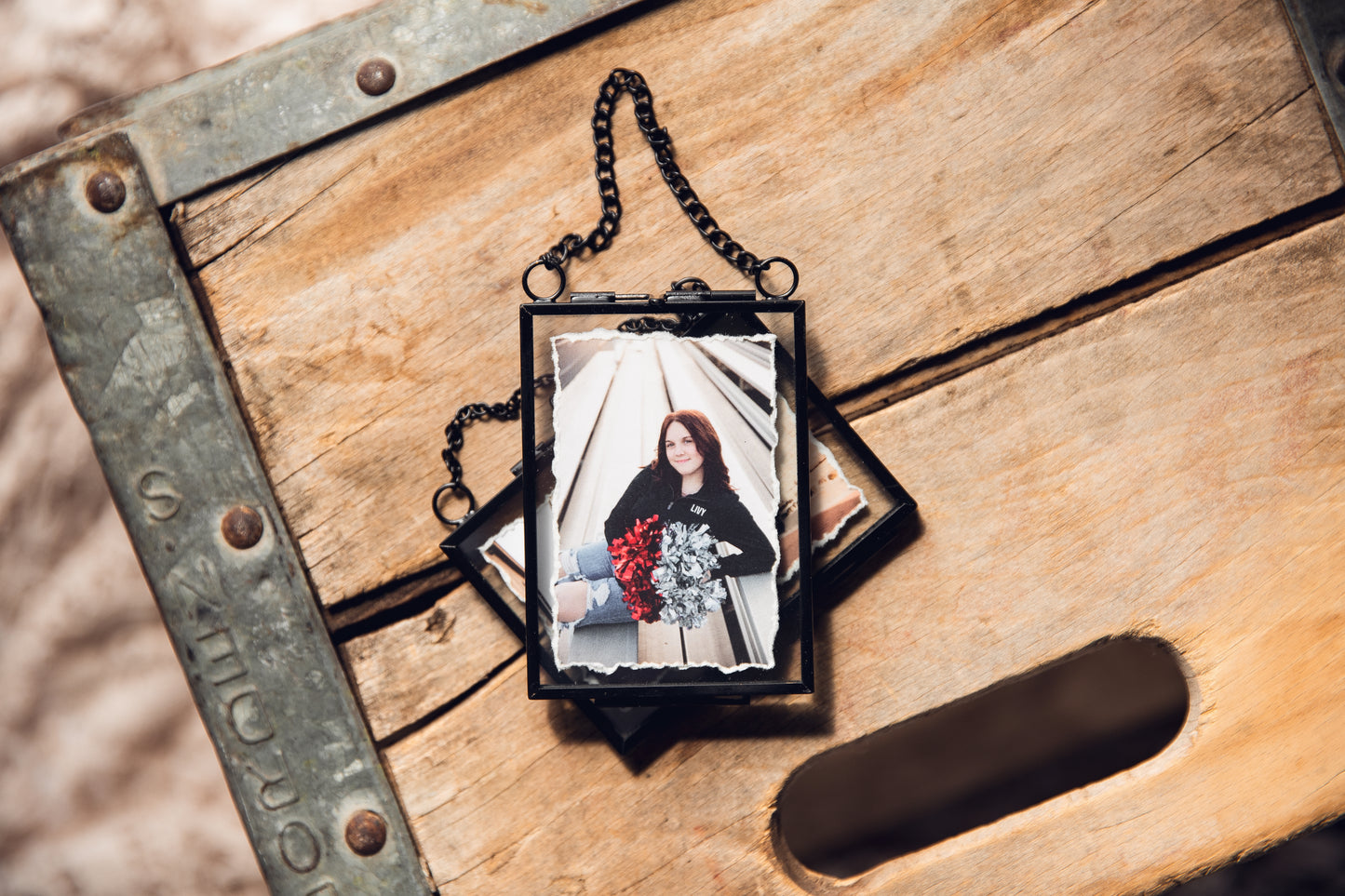 Custom Photo Hand Torn Glass Ornaments