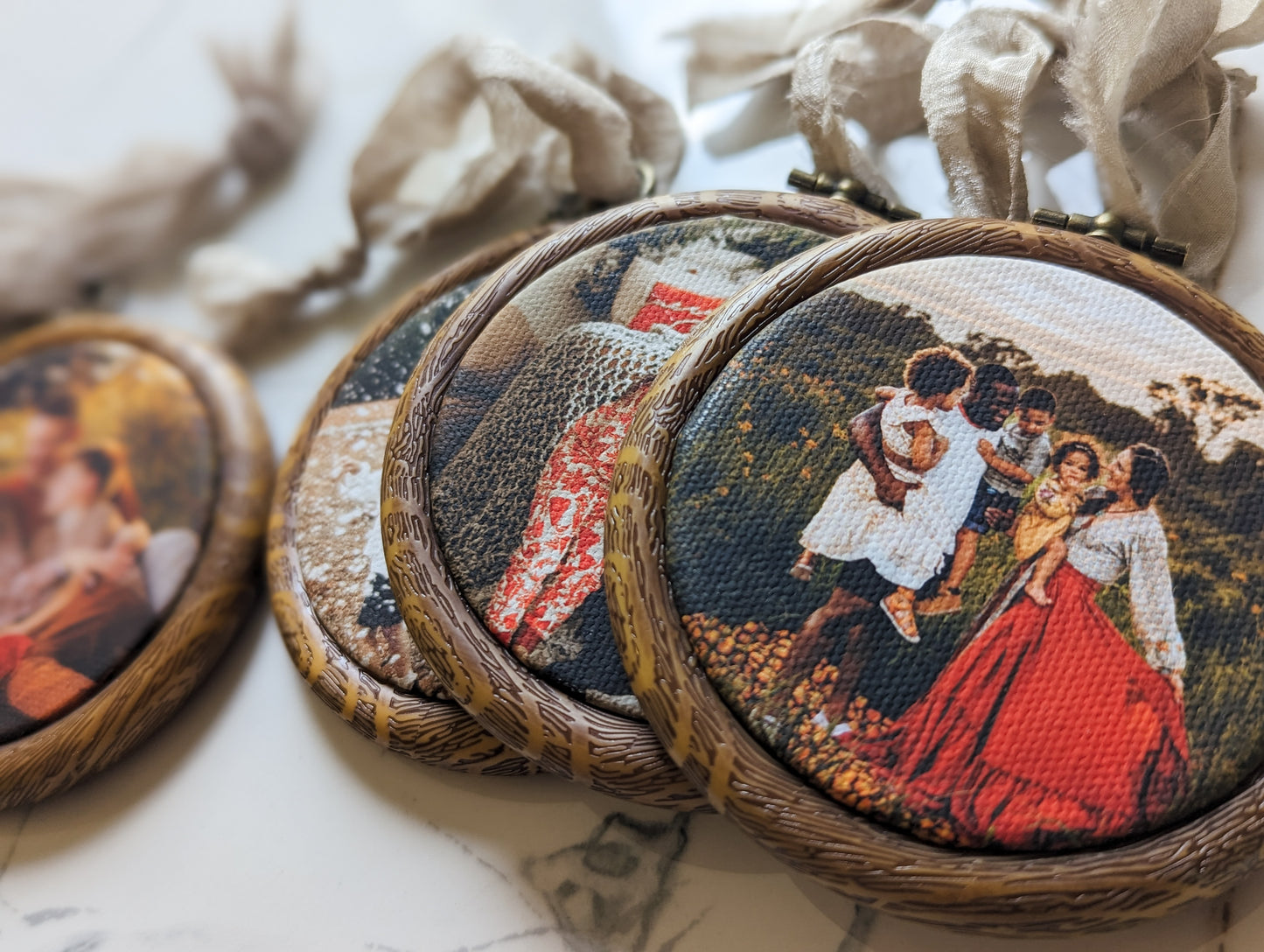 Custom Photo Embroidery Hoop Ornaments