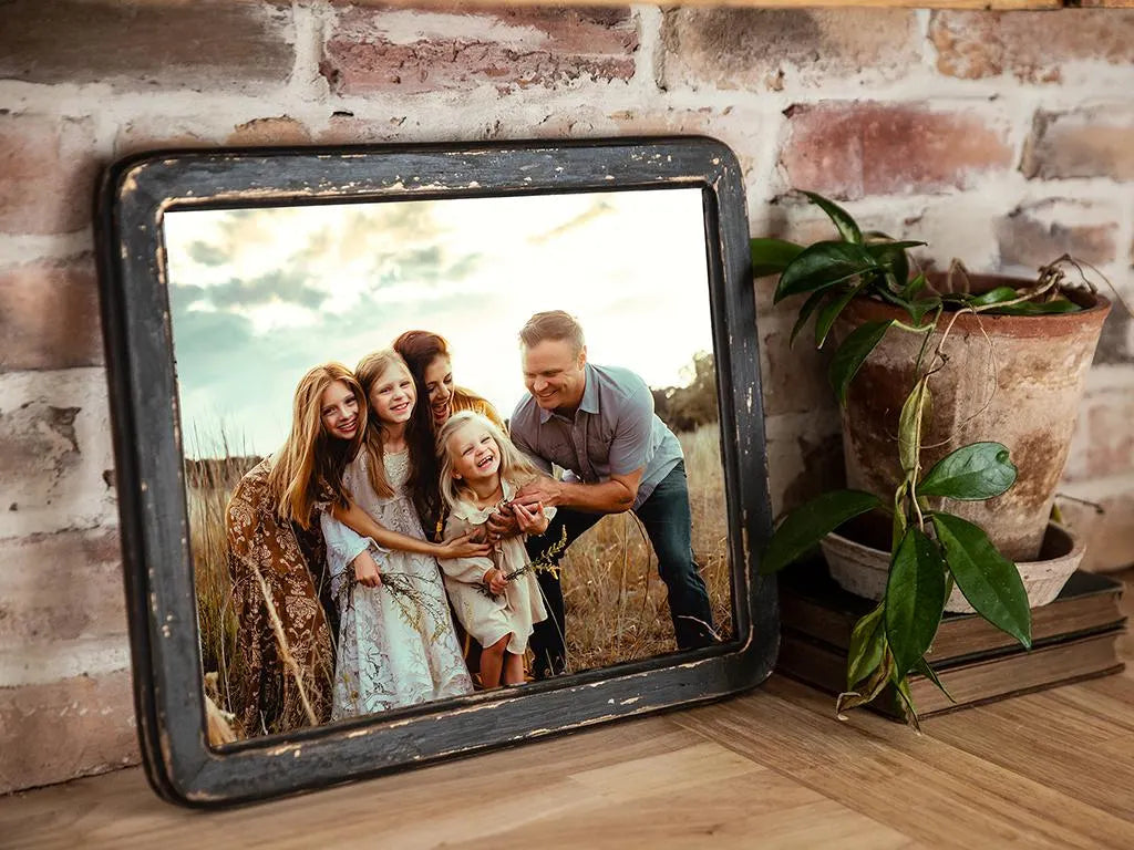 Hand-crafted, Rounded Edge Retro-Inspired Custom Framed Photograph: Your Image Printing Included
