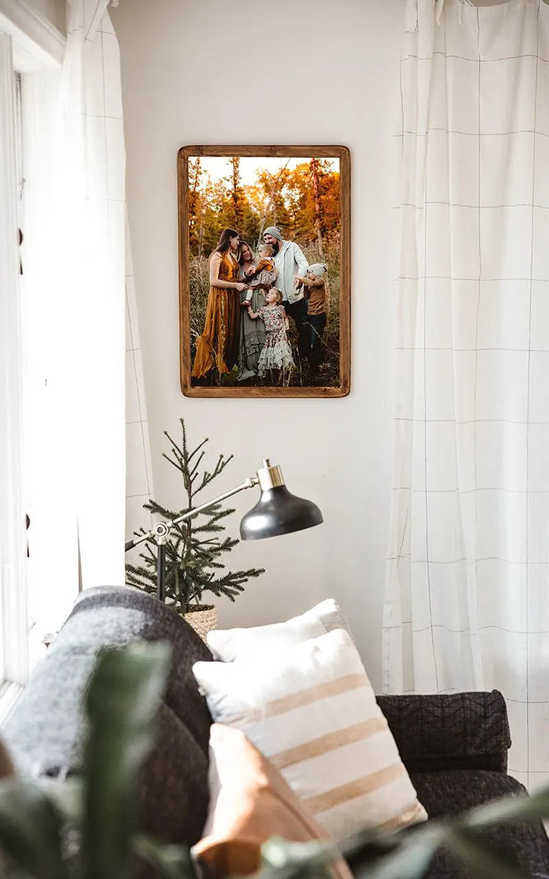 Hand-crafted, Rounded Edge Retro-Inspired Custom Framed Photograph: Your Image Printing Included