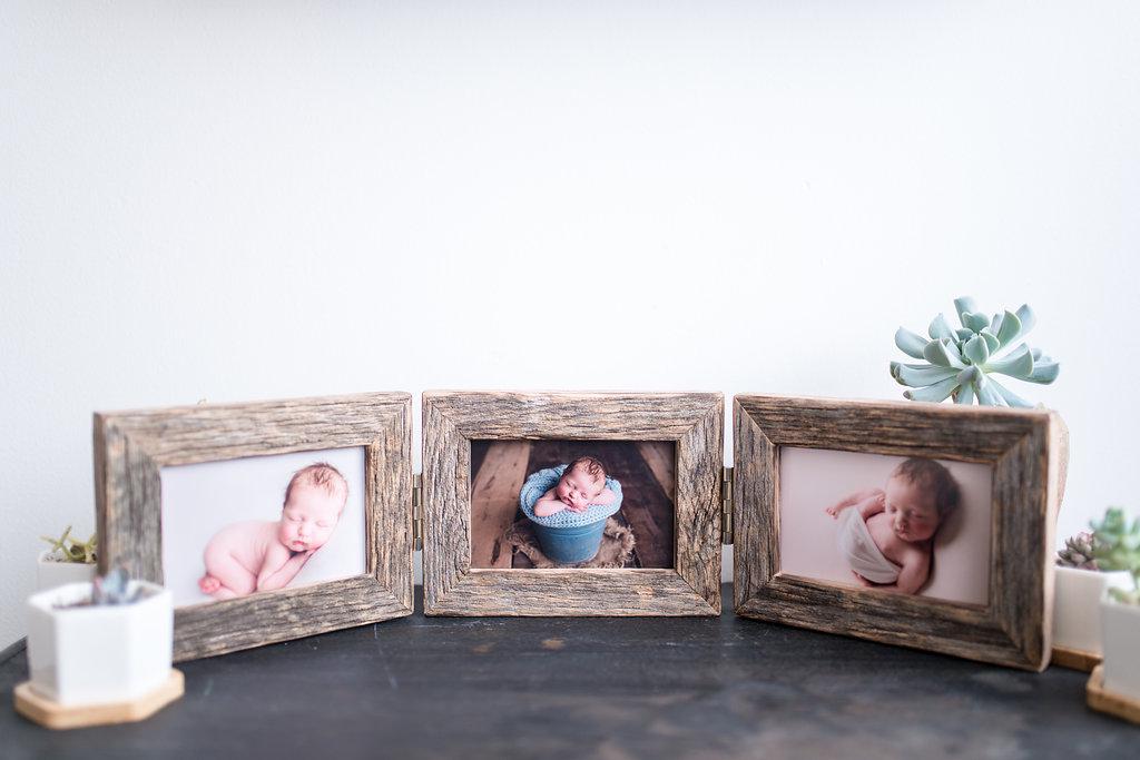 Custom Photo Barn wood tabletop three-piece frame