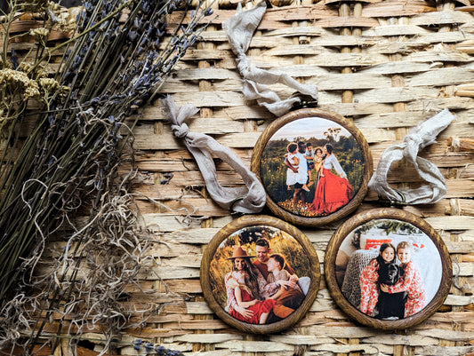 Custom Photo Embroidery Hoop Ornaments