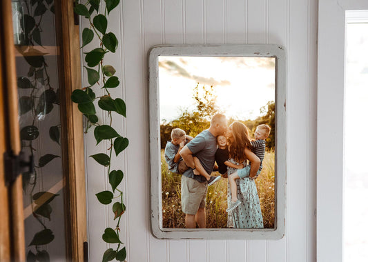 Hand-crafted, Rounded Edge Retro-Inspired Custom Framed Photograph: Your Image Printing Included