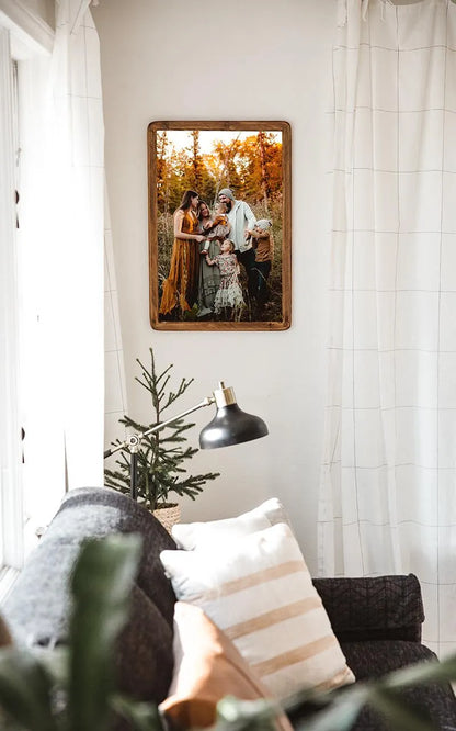 Hand-crafted, Rounded Edge Retro-Inspired Custom Framed Photograph: Your Image Printing Included