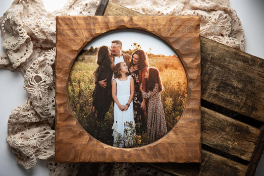 Hand-crafted, Custom Circle Framed Photograph: Your Image Printing Included